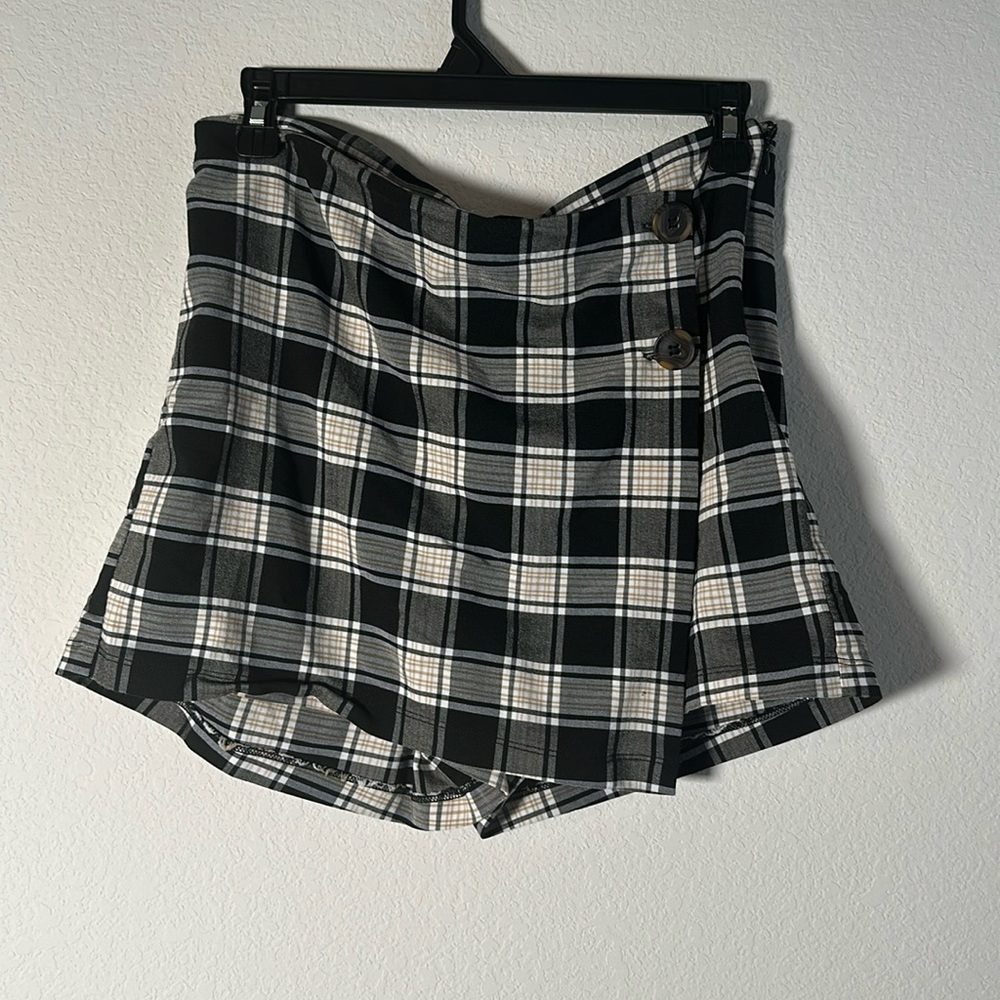 Papaya Plaid Short Skirt